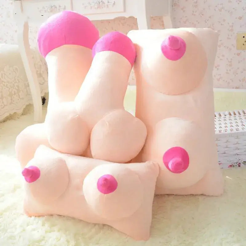 Plush Cushion Boobs and Penis Pillow for Couple