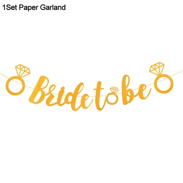 Rose Gold Bride To Be Letter Foil Balloons Paper Banner