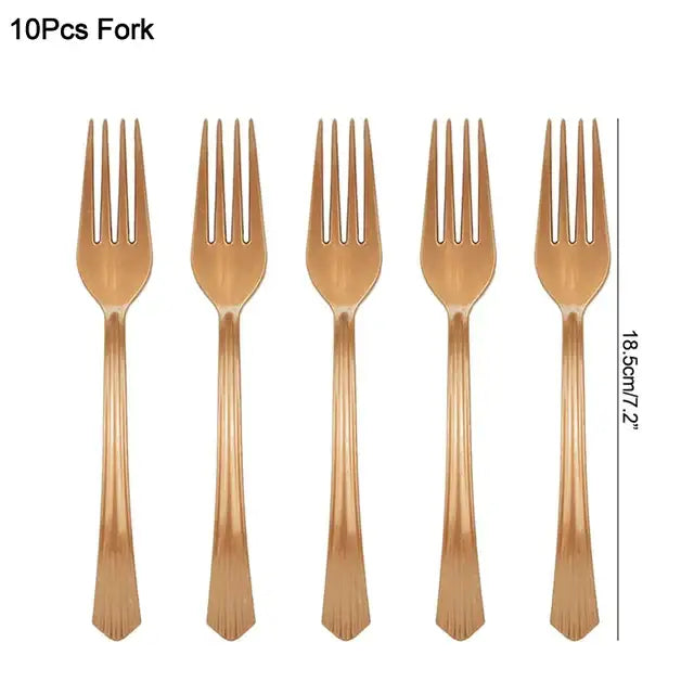Rose Gold Party Disposable Tableware Set Paper Plate Cup