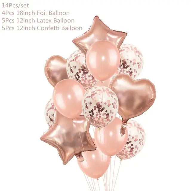 Rose Gold Party Disposable Tableware Set Paper Plate Cup