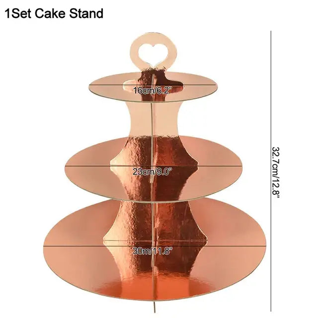 Rose Gold Party Disposable Tableware Set Paper Plate Cup