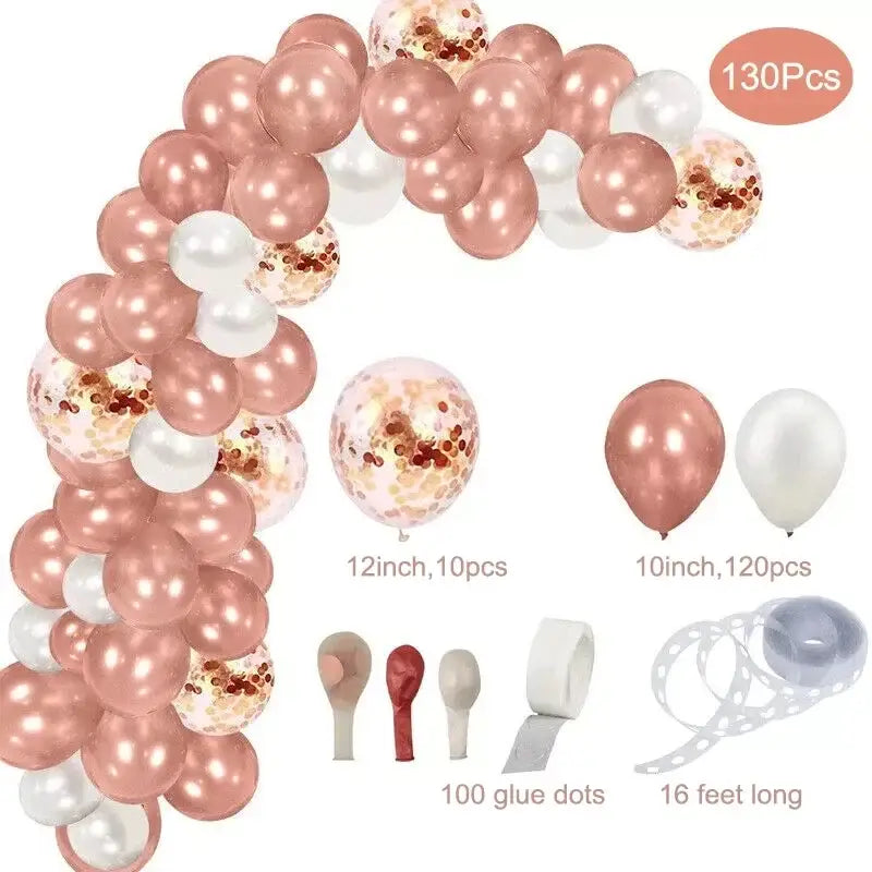 Rose Gold Party Disposable Tableware Set Paper Plate Cup