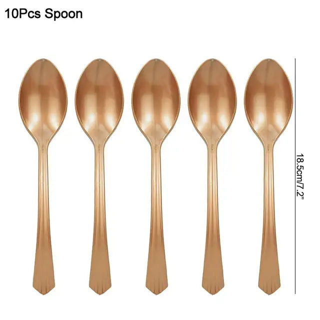 Rose Gold Party Disposable Tableware Set Paper Plate Cup