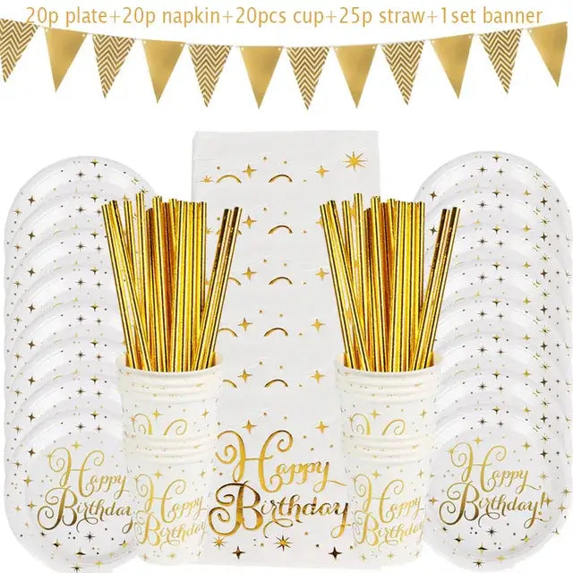 Rose Gold Party Supplies Disposable Polka Dots Paper Plate