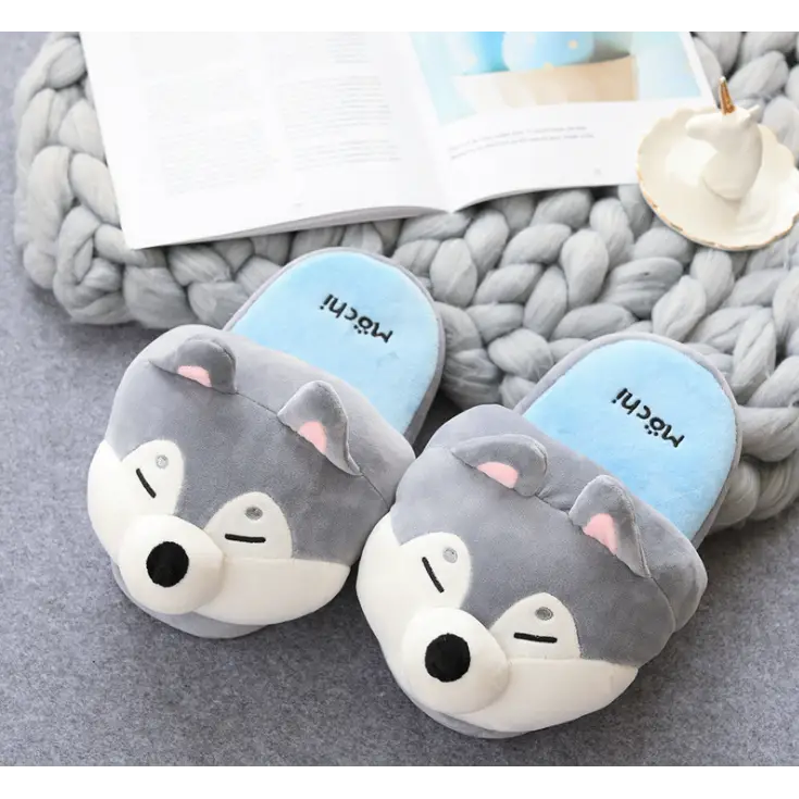 Winter Women Warm Indoor Dog Slippers - 6/
