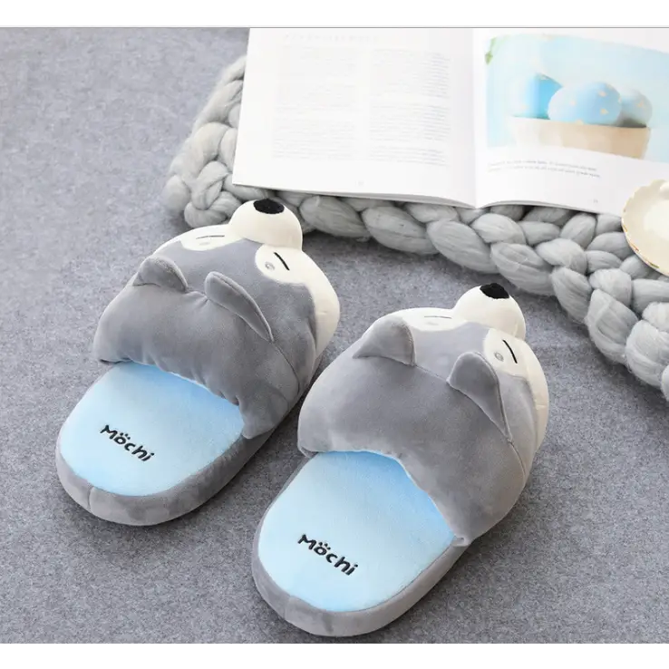 Winter Women Warm Indoor Dog Slippers