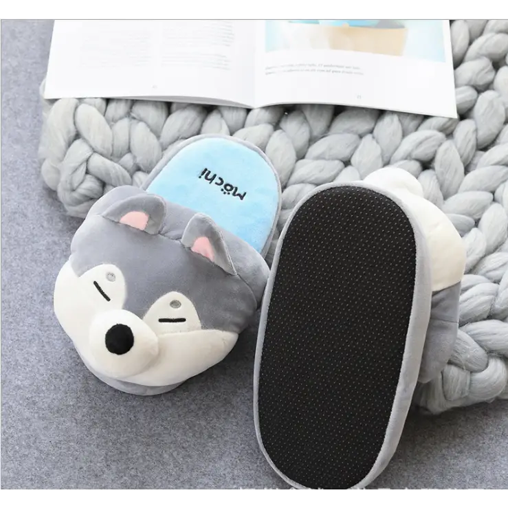 Winter Women Warm Indoor Dog Slippers