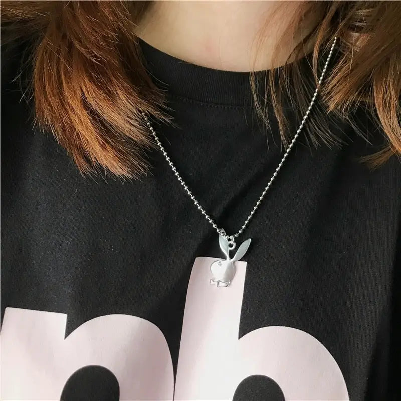 Women Fashion Cute Long Ear Bunny Pendant Necklaces