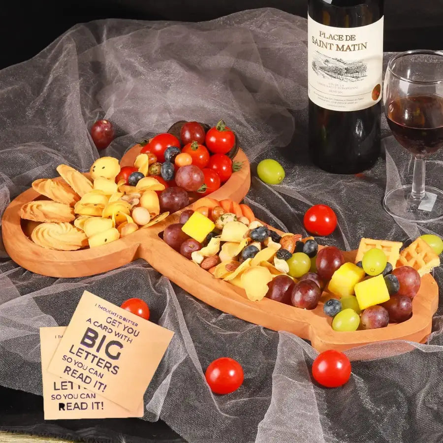 Wooden Aperitif Board Dinner Fruit Cheese Plate Home