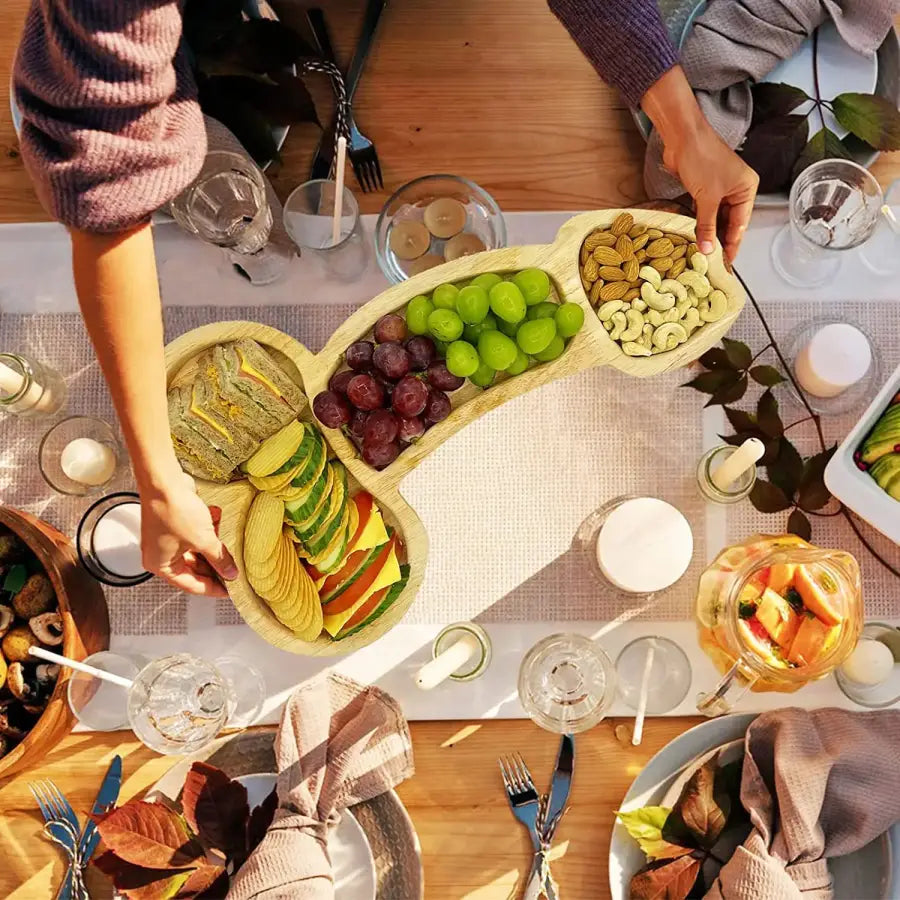 Wooden Aperitif Board Dinner Fruit Cheese Plate Home