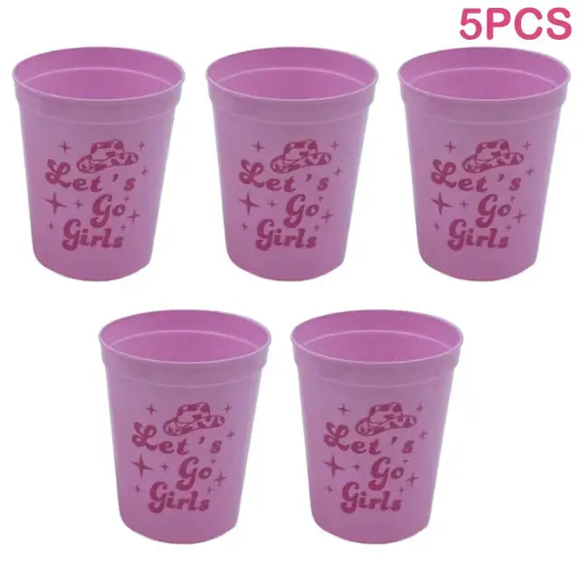 1/5pcs Bachelorette Party Team Bride Plastic Drinking Cups
