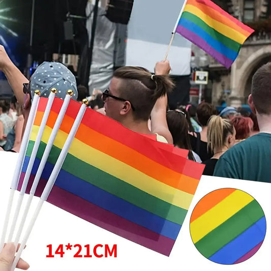 10PCS/Pack Gay Pride Flags Easy To Hold Mini Small Rainbow