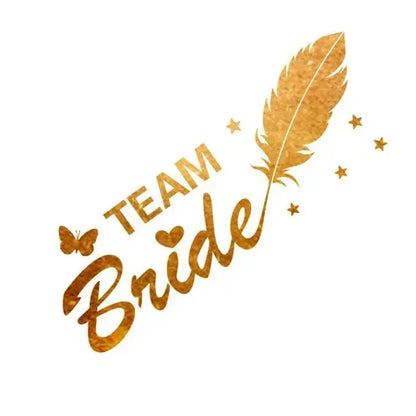 10Pcs Team Bride Tribe Golden Tattoo Stickers Bachelorette