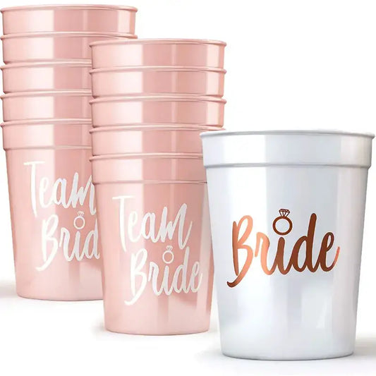 1Set Bachelorette Party Team Bride Plastic Drinking Cups