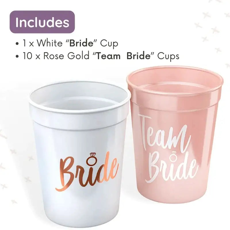 1Set Bachelorette Party Team Bride Plastic Drinking Cups
