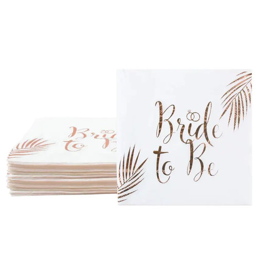 20pcs Rose Gold Bride To Be Disposable Paper Napkin Wedding