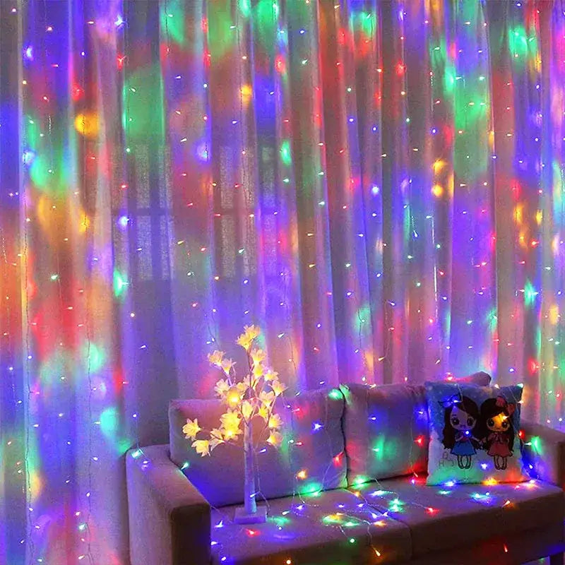 3M 300 LED Curtain String Light Garland Party Backdrop