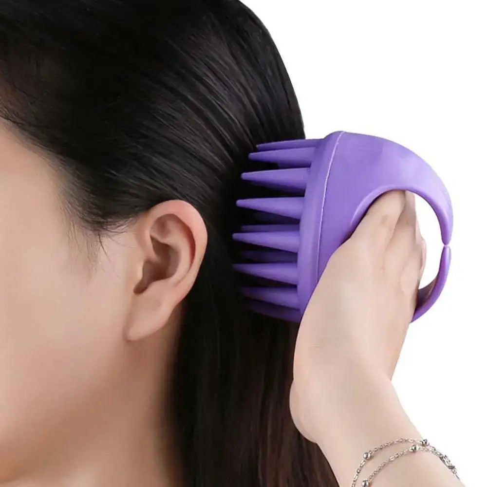 Portable Long Tooth Shampoo Brush Handheld Round Soft Scalp