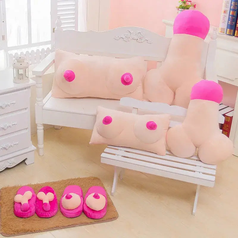 Plush Cushion Boobs and Penis Pillow for Couple