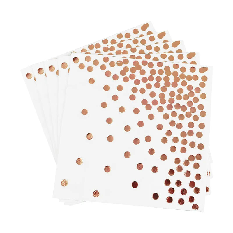 Rose Gold Party Disposable Tableware Set Paper Plate Cup