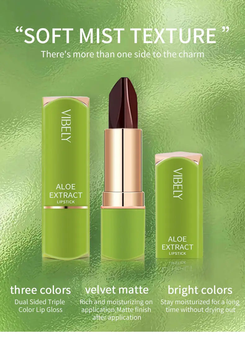 VIBELY Three-color lipstick for richness moisturizing