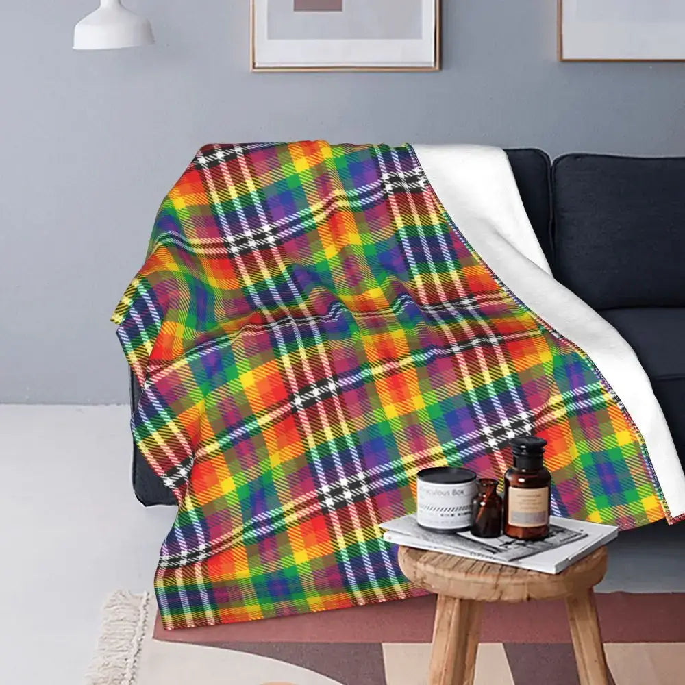 LGBTQ Pride Checkered Tartan Merchandise Blanket Fleece