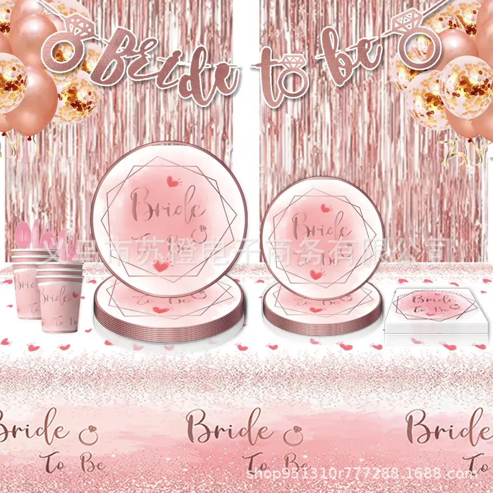 Bachelorette Party Team Bride To Be Tableware Cups Plate