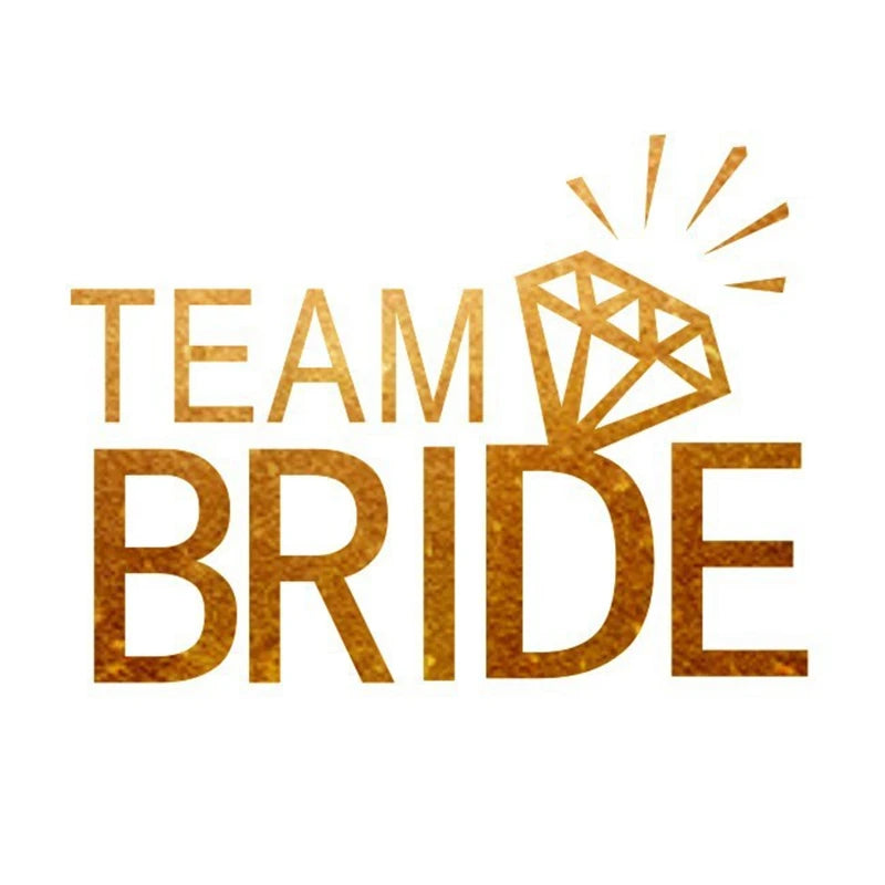 10Pcs Team Bride Tribe Golden Tattoo Stickers Bachelorette