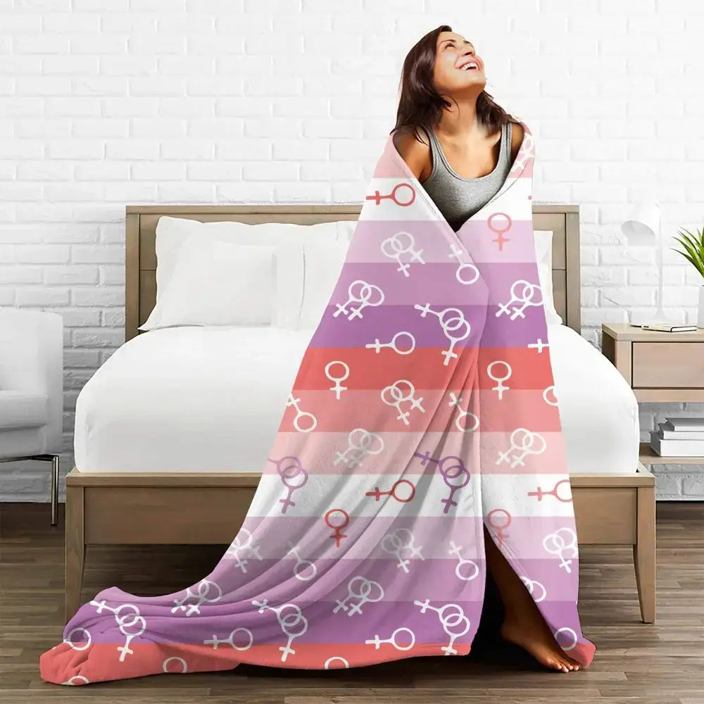 Lesbian Pride Flag Merchandise Blanket Female Gender Woman