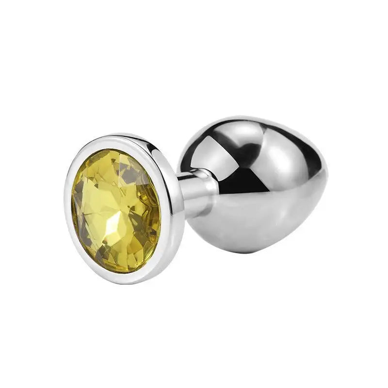 Adult Sex Toy SM Metal Anal Plug For Men And Women - Yellow