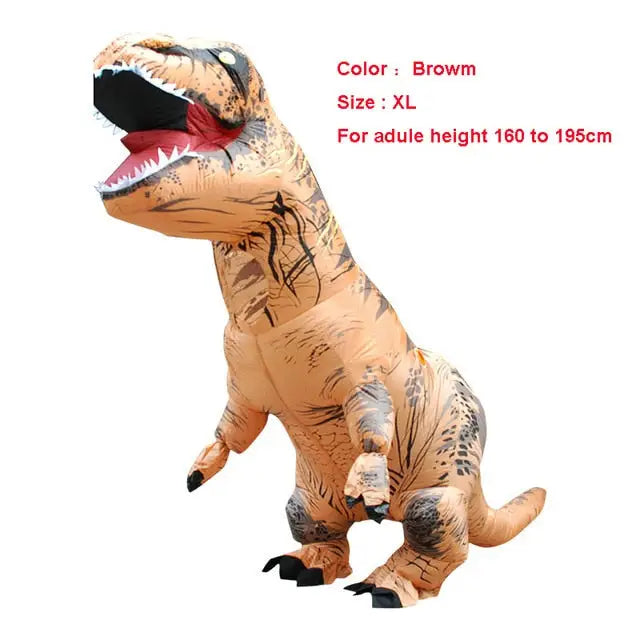 Adult T-REX Inflatable Costume - brown size XL