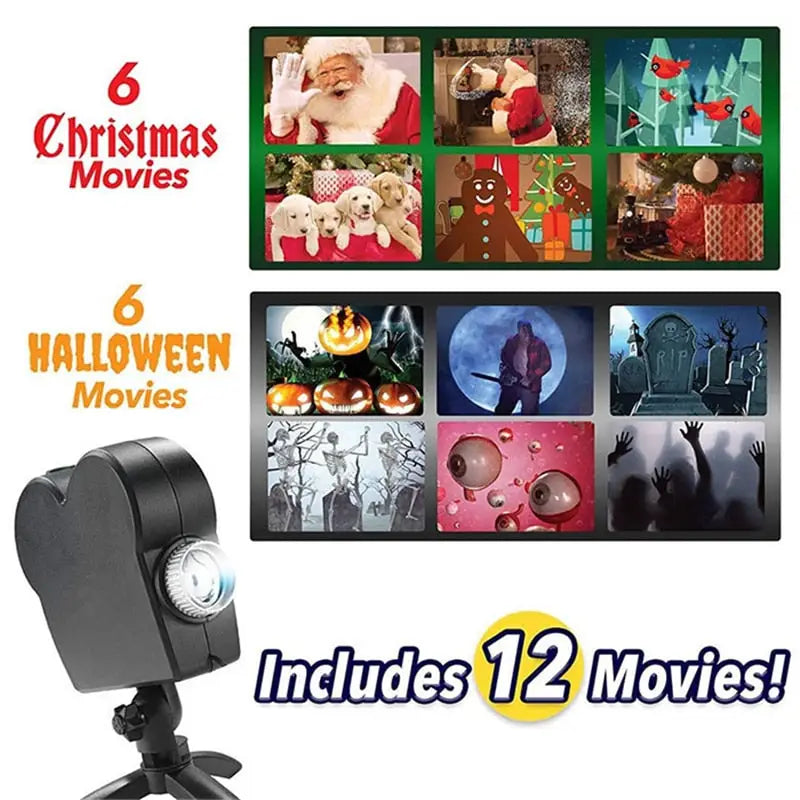 Christmas and Halloween Laser window Projector 12 Movies