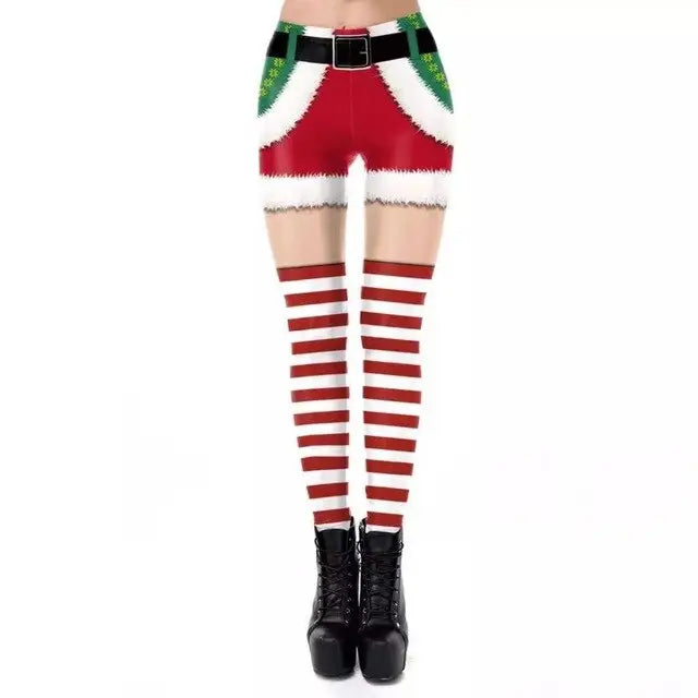 Christmas sexy leggings - Brown / S