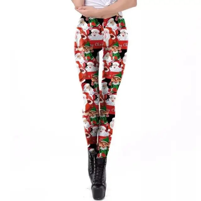 Christmas sexy leggings - Light Grey / S