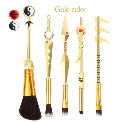 Cosplay Naruto Makeup Brushes Set - gold
