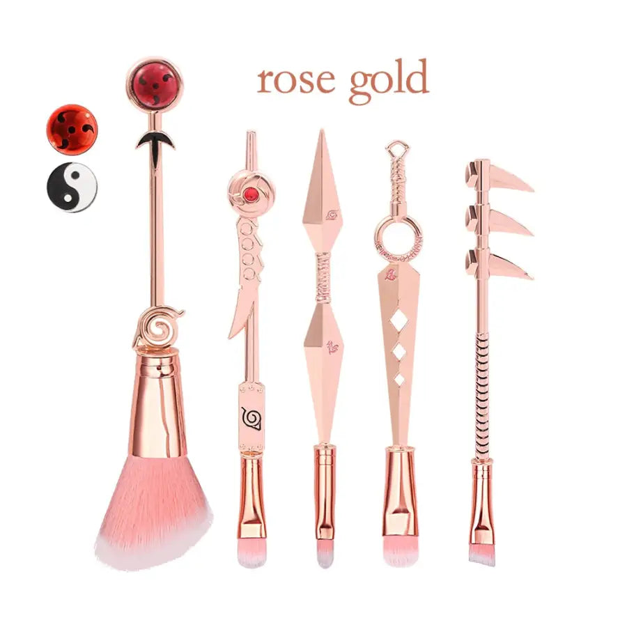 Cosplay Naruto Makeup Brushes Set - rose gold