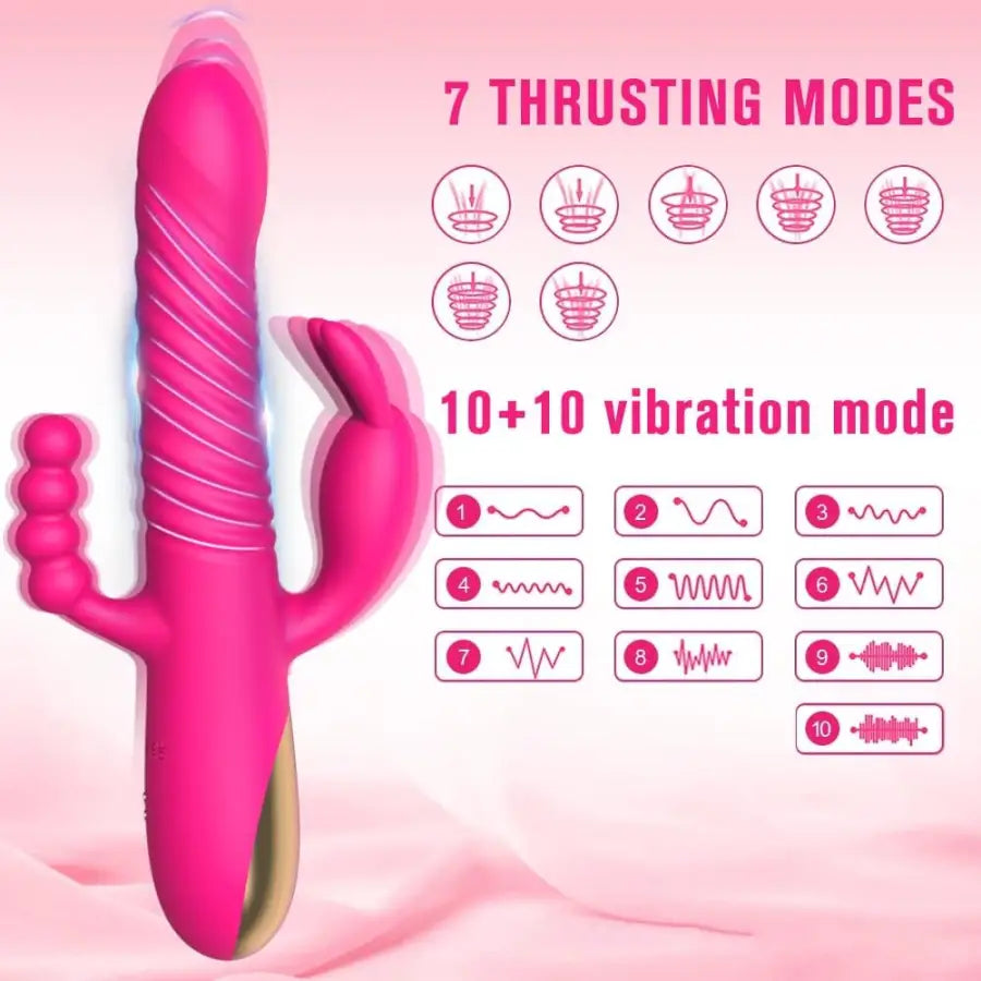 FUN MATES Rabbit Vibrator 3 in 1 | 7Thrusting + 10 Vibration