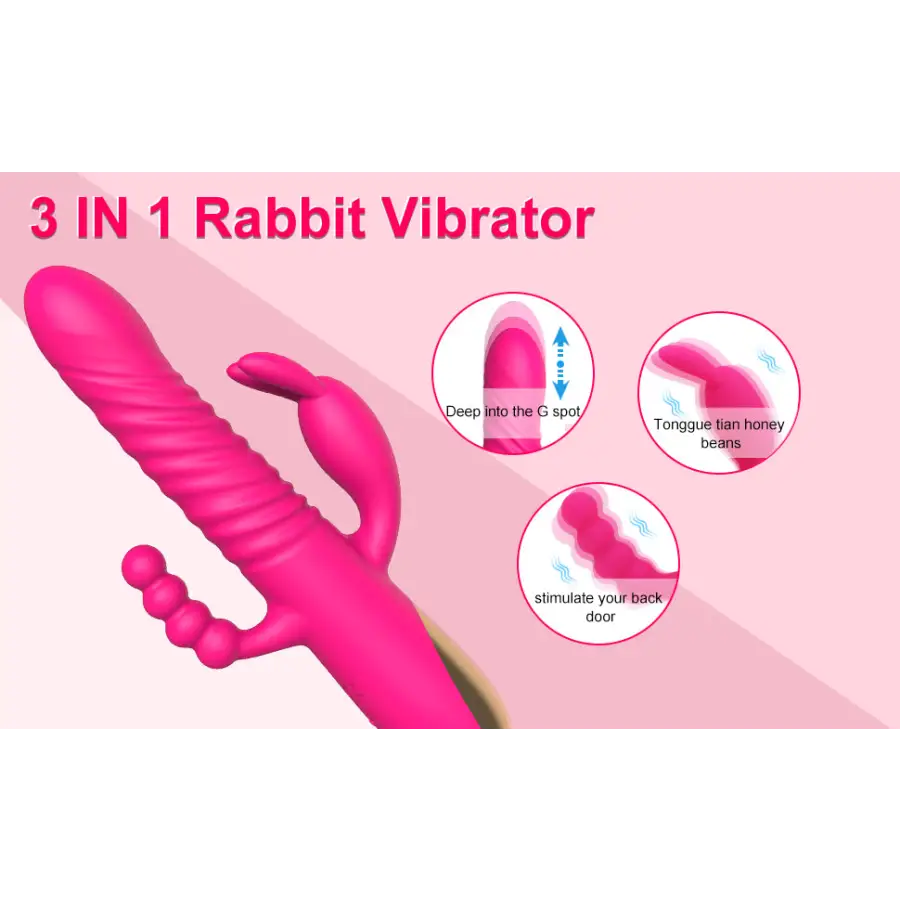 FUN MATES Rabbit Vibrator 3 in 1 | 7Thrusting + 10 Vibration