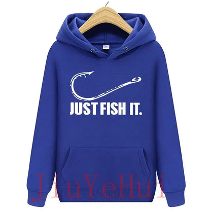 Funny Love Fishing Hoodies Men Just Fish It Funny Spring