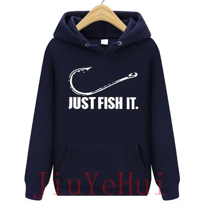 Funny Love Fishing Hoodies Men Just Fish It Funny Spring