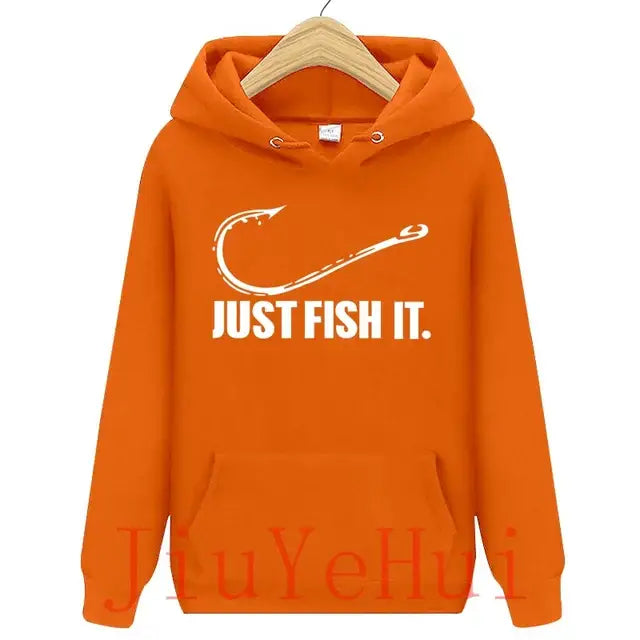 Funny Love Fishing Hoodies Men Just Fish It Funny Spring