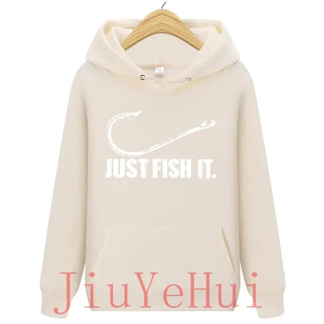 Funny Love Fishing Hoodies Men Just Fish It Funny Spring