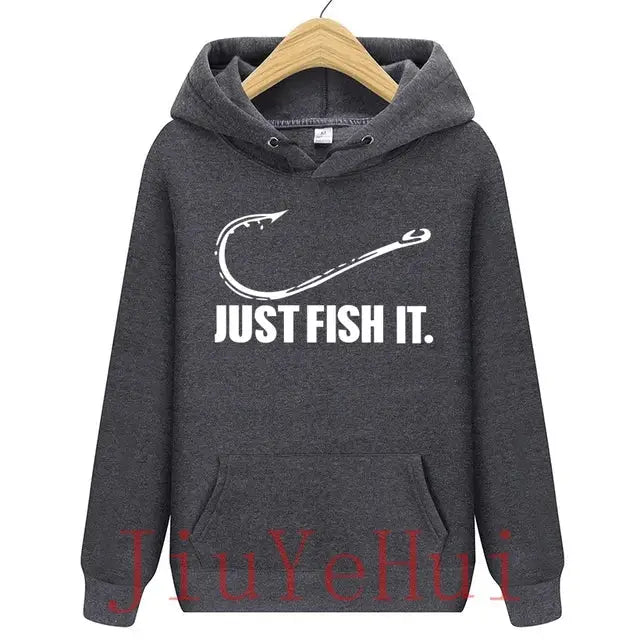 Funny Love Fishing Hoodies Men Just Fish It Funny Spring