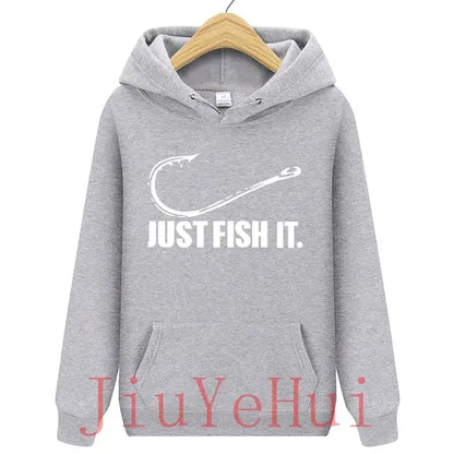 Funny Love Fishing Hoodies Men Just Fish It Funny Spring