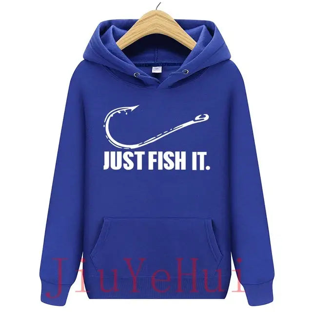 Funny Love Fishing Hoodies Men Just Fish It Funny Spring