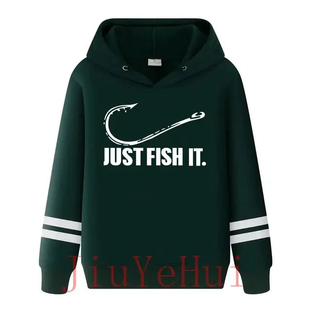 Funny Love Fishing Hoodies Men Just Fish It Funny Spring