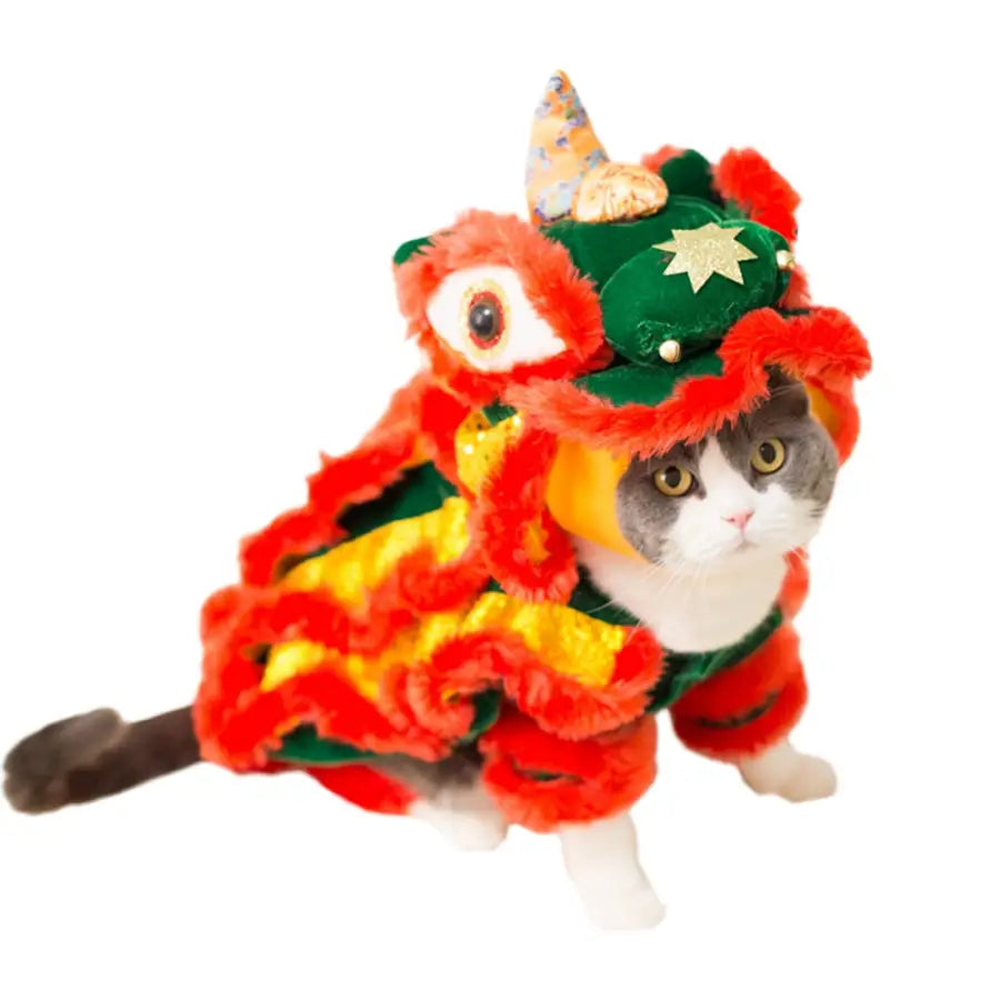Funny Pet Cat Dog Costume Clothes Chinese Lion