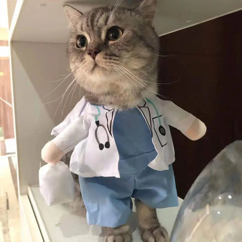 Funny Pet Upright Clothes - Doctor suit / S