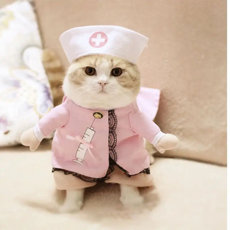 Funny Pet Upright Clothes - Nurse costume / S