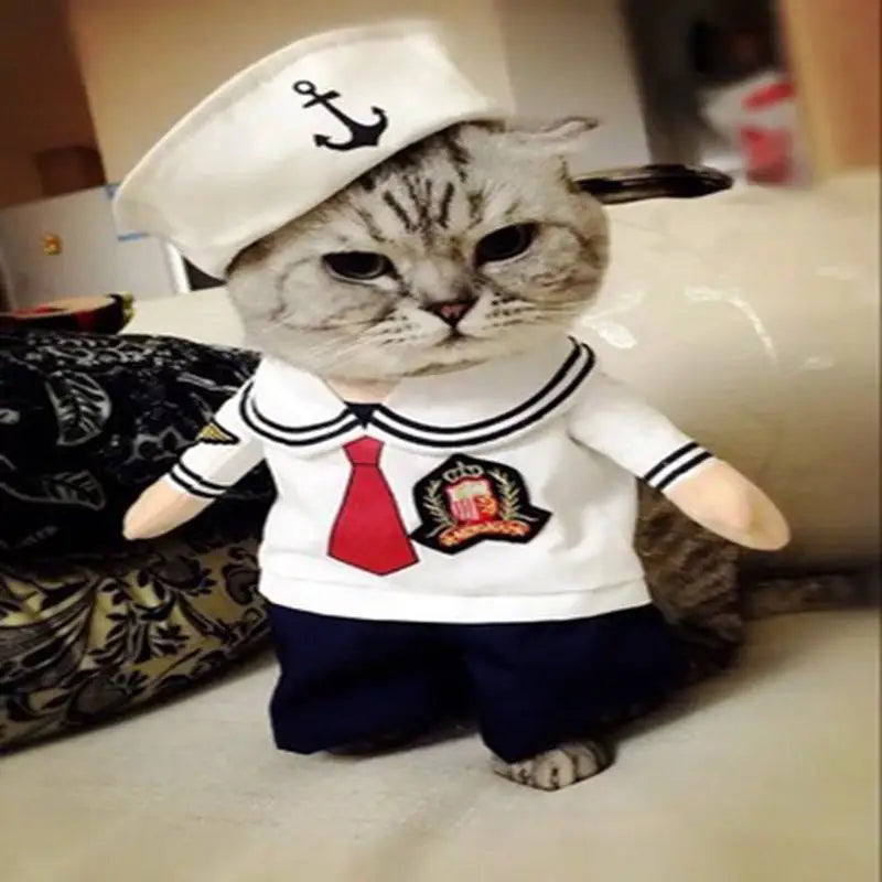 Funny Pet Upright Clothes - Sailor outfit / S